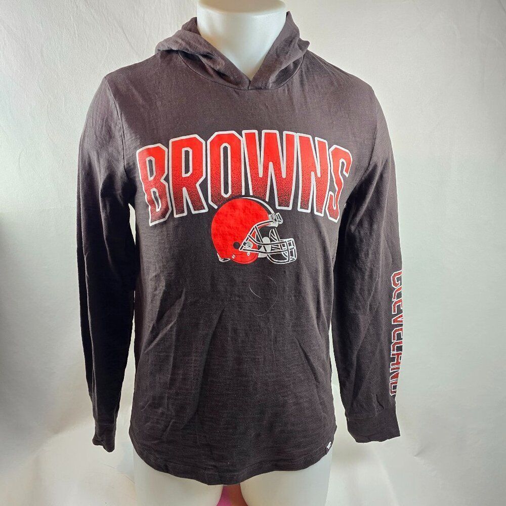 Cleveland Browns Shirt Men Medium Brown NFL Fanatics Hoodie Lightweight Football